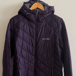 Columbia Purple Hooded Insulated Jacket with Omni-Heat — Size L